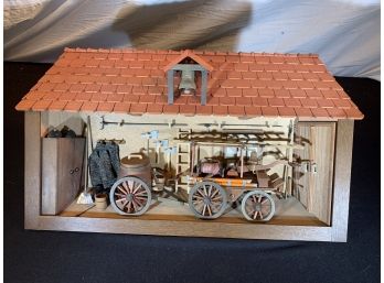 3D Wall Art Of An Old Model Firehouse (pD02)