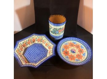 Signed Handmade Authentic Polish Pottery(NL4)