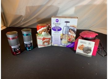 Kitchen Lot; Personal Griddle, To Go Coffee, Cookie Dispenser  (NL15)