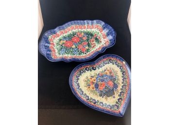 Handmade Authentic Polish Pottery Serving Platters(NL2)