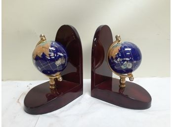 Mother Of Pearl Globe Bookends -*Movable*