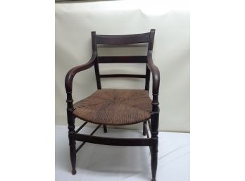 Antique Wooden Rush Chair