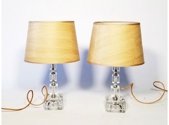 A Pair Of Glass Accent Lamps