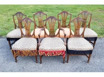 A Set/7 Vintage Shield Back Chairs