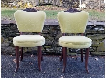 A Set Of 4 Velvet Upholstered Side Chairs