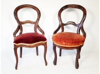 A Pairing Of Victorian Balloon Back Parlor Chairs