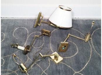 A Grouping Of Brass Reading Lights