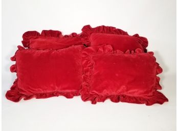 A Group Of Large Velvet Accent Pillows By Ralph Lauren