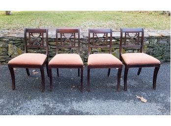A Set/4 Early 20th Century Mahogany Side Chairs
