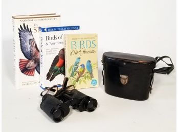 Vintage Binoculars And Bird Books