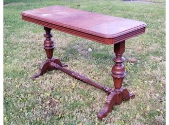 An Antique Veneered Wood Trestle Console (AS IS)