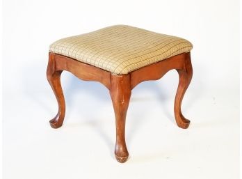 A Vintage Maple Upholstered Footstool