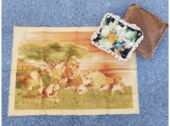 Lion Themed Tapestry And Pillows