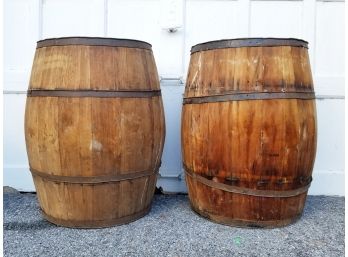 A Pair Of Large Vintage Barrels