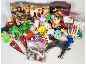 A Large Assortment Of Vintage Collectible Toys - Pokemon, Veggie Tables, Lord Of The Rings, And More!