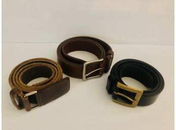 Lot Of 3 Men's Authentic Designer Leather Belts Sz 32 - Dolce & Gabbana, Two Coach (see Description)