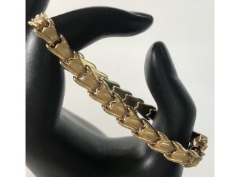 Lot # 1 -vintage 14K Yellow Gold Chain Link Bracelet - 7' Length 10 Gram Weight Acid Tested
