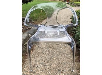 Roche Bobois Made In Italy Clear Lucite AVA Chair 32' H X 20' W Stamped Marked ( See Description)