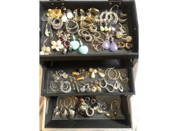 Lot # 2 - 43 Pairs  Pierced Earrings ~ Most Are Marked 925 Sterling Silver
