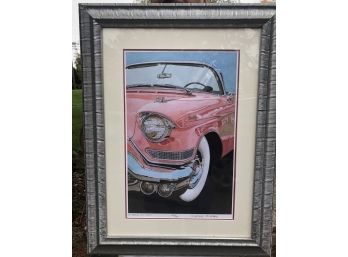 1990 Numbered 290/750 D. McCrary Automotive Art ' Of Course It's Pink' Framed Giclee 20' X 26'