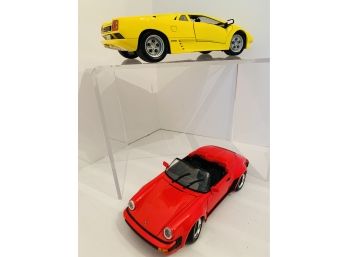 Lot Of 2 Maistro Die Cast Model Cars: 1990 Lamborghini Diablo & Porsche 911 Speedster Special Edition