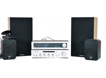 Technics Stereo System With Vector Research Speakers And Recotton Wireless Speakers