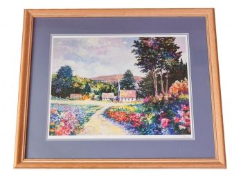 Signed Limited Edition Alex Perez Framed Seriolithograph Titled 'The Chapel' In Color On Paper
