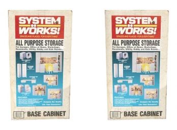 NEW! Set Of Two System Works All Purpose Storage Base Cabinets