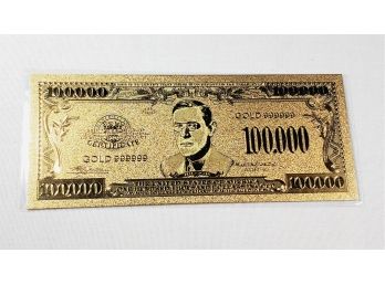 10,000 Dollar Gold Plated Bill
