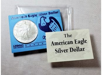 1989 Silver . 999  Eagle In Package With Cert From Little Coin