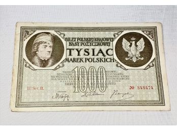1000 Polish Marks Form 1919