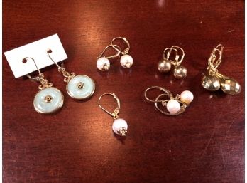 Beautiful 14kt & 18kt Gold Earring - Five Pairs - FANTASTIC LOT - All For One Bid - (J40)