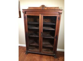 Antique Oak Bookcase / Cabinet - 1920's / 1930's - Great Piece - Claw Feet - GREAT SIZE