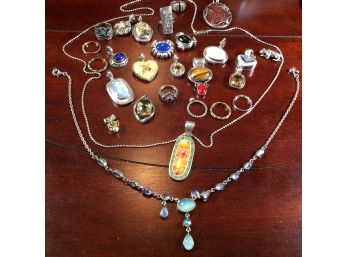 FABULOUS Grouping Of STERLING SILVER Jewelry - Beautiful Pieces - OVER 10 TROY OUNCES - Lot (J39)