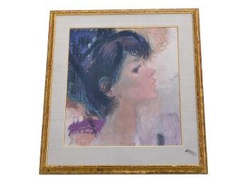 Signed (illegible) Framed Portrait Of A Woman