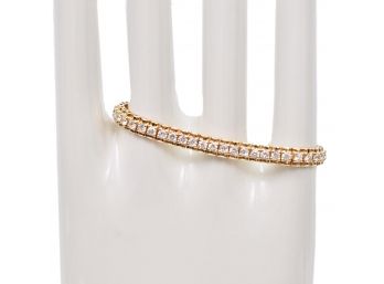 Sterling Silver Cubic Zirconia Bracelet With Gold Wash