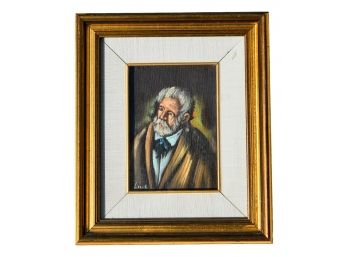 Signed Oil On Canvas Portrait Of A Bearded Man