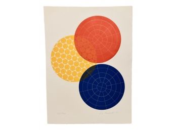 Lola Breidbart Signed Artist's Proof Serigraph Of Three Circles