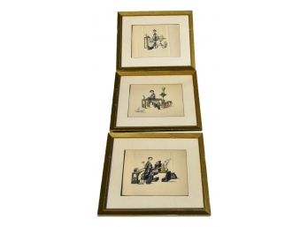Set Of Three Vintage Japanese Art Prints
