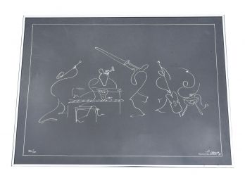 Signed Framed Lithograph Depicting A Jazz Quartet