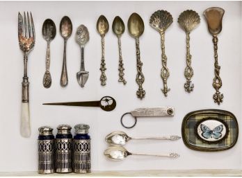 Collection Of Silver-plate Spoons And More