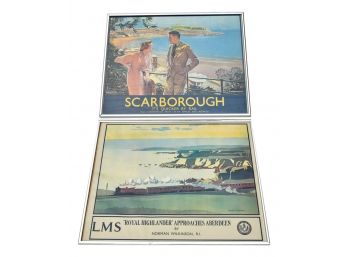 Pair Of Framed Advertising Posters 'Scarborough' And 'Royal Highlander'