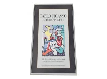 Pablo Picasso A Retrospective 'Still Life On A Pedestal Table' Framed Print
