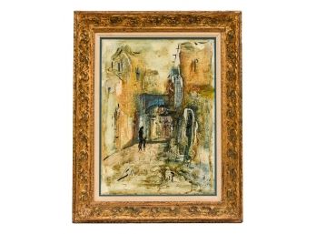 Signed Arch Jerusalem Oil On Canvas Painting