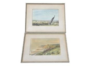 Pair Of Original Framed Watercolors By RC Harrison