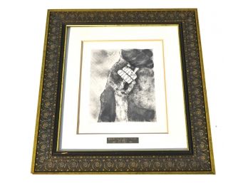 Signed Marc Chagall 'Moses Receives The Tablets Of The Law' From The Bible Etchings