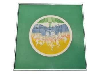 Pearl Abrams (American, 20th Century) Signed And Numbered Lithograph Titled 'Carousel II'