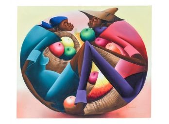 Signed Jacques Louissaint (Haitian, B.1941) Oil On Canvas Painting