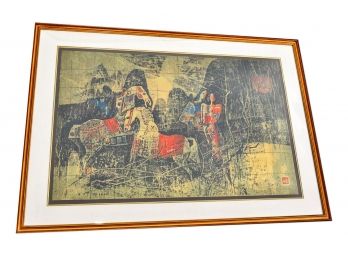 Signed Hoi Lebadang (Vietnamese, 1922 - 2015) Hand Signed And Numbered Framed Lithograph
