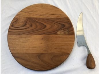 Mid Century Dansk Cheese Board And Knife